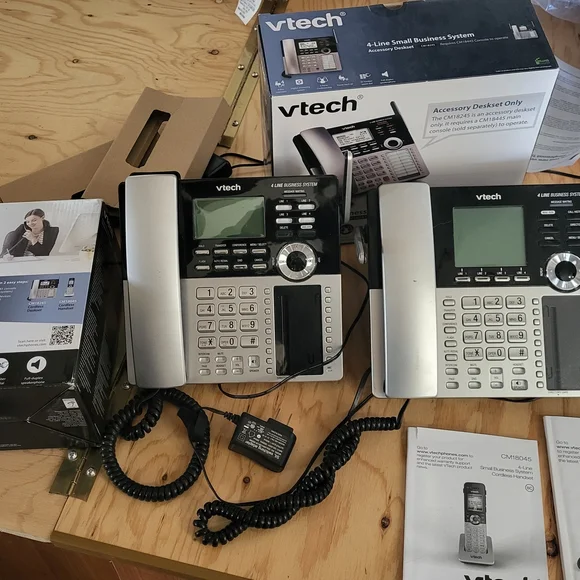 VTech 4-Line Business Phone System - Black and Silver